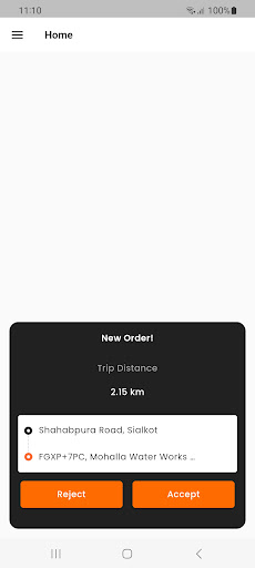 FastFoods Driver App Screen 3
