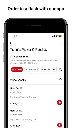 Android application Tani's Pizza & Pasta screenshort