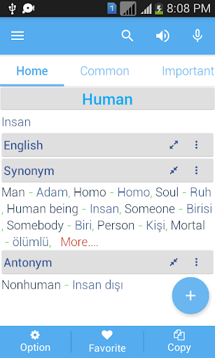 Turkish Dictionary Screen 3