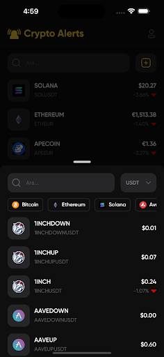 Crypto Alerts Screen 2