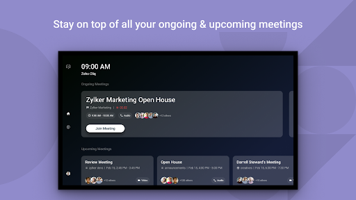 Android application Zoho Cliq: Meetings on Home TV screenshort