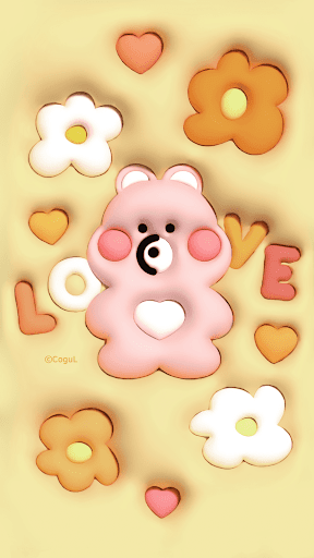 Android application 카카오톡 테마 - 3D 아기곰_옐로우 screenshort