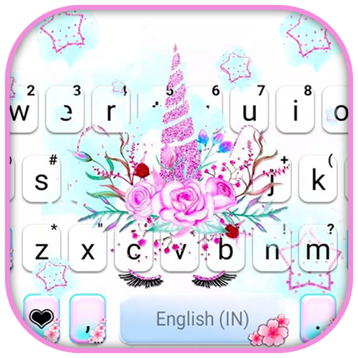 Floral Pink Unicorn Keyboard B logo