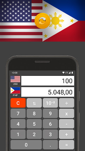 Android application Philippine Peso / US Dollar screenshort