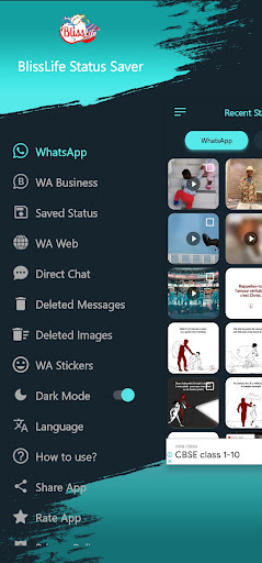 Android application BlissLife Status Saver screenshort