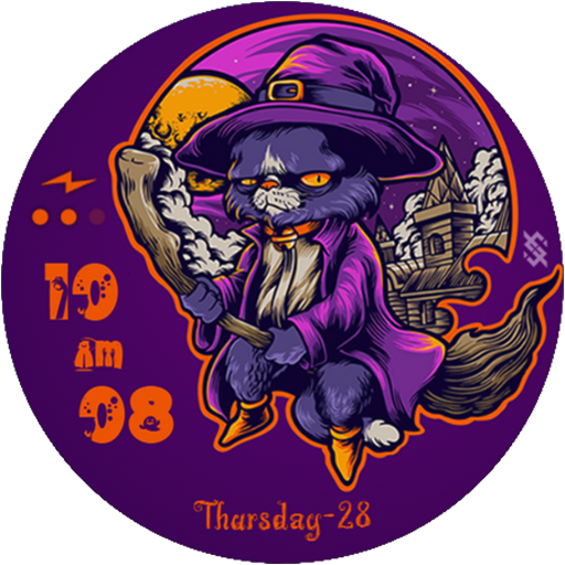 BFF47- Halloween Cat Witch - AppWisp.com
