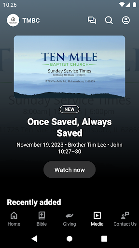 Ten Mile Baptist Church Screen 3