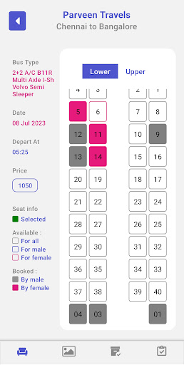 Vaganan - Online Bus Booking Screen 3