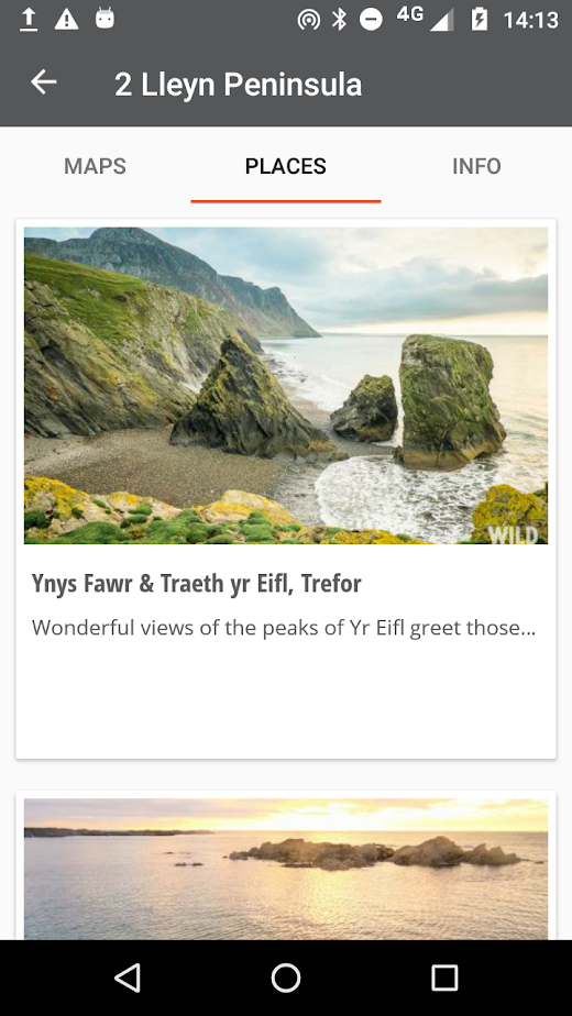Android application Wild Guide Wales screenshot
