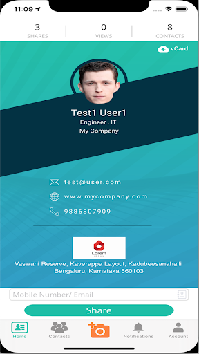 Android application Procontact Business Cards screenshort