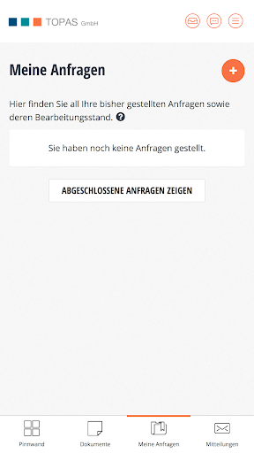 TOPAS GmbH Kundenportal Screen 3