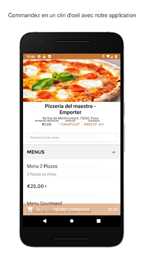 Android application Pizzeria del Maestro screenshort