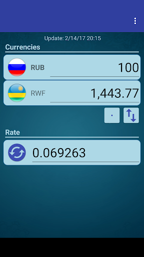 Android application Russian Ruble x Rwanda Franc screenshort
