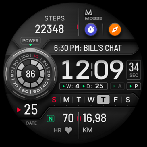 MD333 Digital watch face logo
