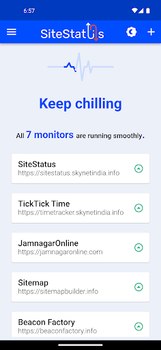 SiteStatus Screen 2