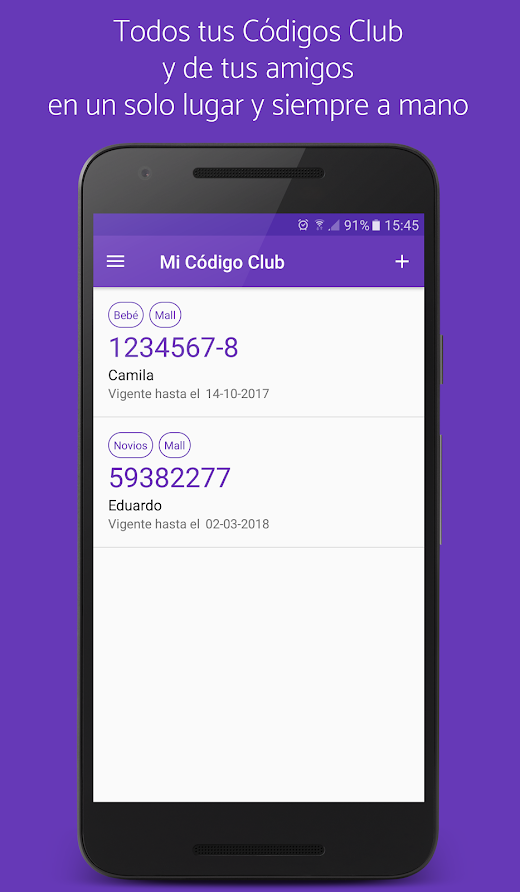 Android application Mi Código Club screenshot