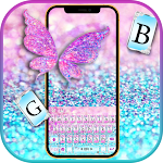 Cover Image of ดาวน์โหลด ธีมแป้นพิมพ์ Pink Sparkle Butterfly 1.0 APK