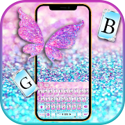 Pink Sparkle Butterfly Keyboard Theme