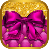 Golden Glitter Pink Luxury Silk Bow knot Theme icon