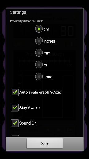 Screenshot of Proximity Sensor Counter