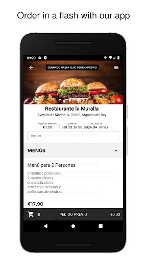 Android application Restaurante la Muralla screenshort