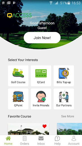 QAccess - Golf Course Booking Screen 2