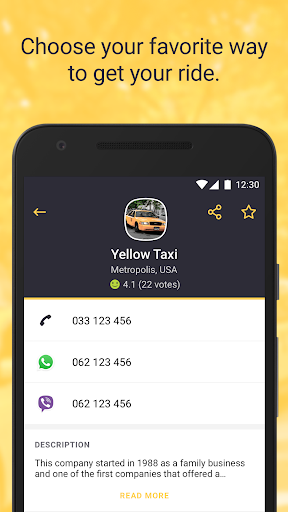 Weelz - Taxi Phonebook Screen 2