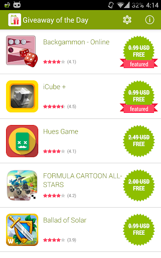Android application Giveaway of the Day screenshort