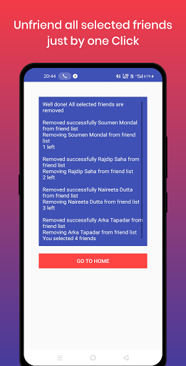 Unfriend non-interactive frnds Screen 3