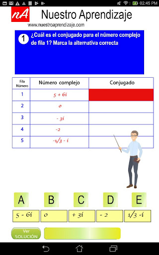 Conjugado para un número compl Screen 2
