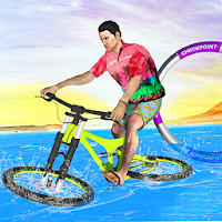 Велосипед вода серфинг пляж Трюки