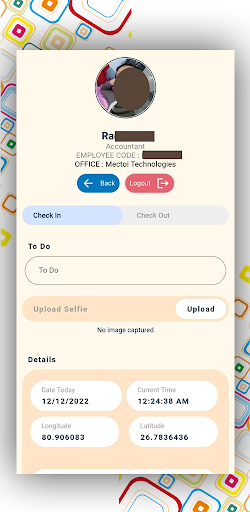 EATA (Attendance Tracking App) Screen 3