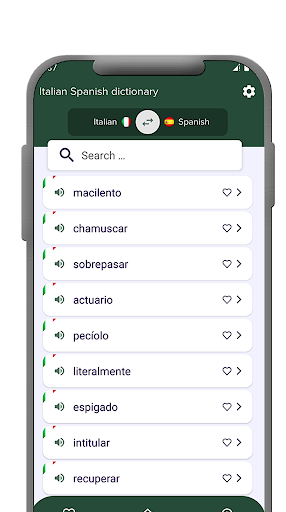 Android application Italian - Spanish dictionary screenshort