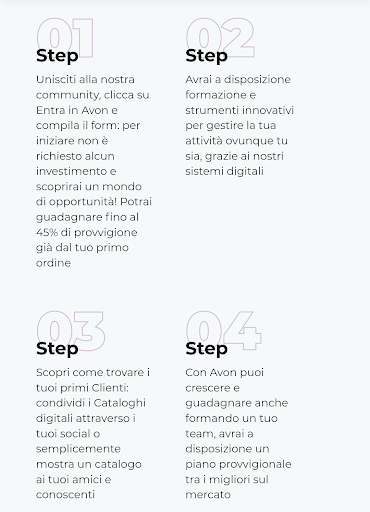 Avon Grow Iscrizione Partner Screen 2