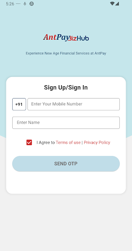 Android application Antpay Bizhub screenshort