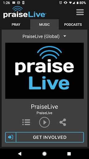 Android application PraiseLive screenshort