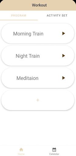 Android application Workout screenshort