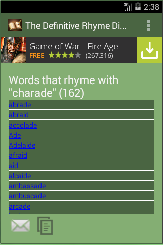 The Rhyme Dictionary Screen 2