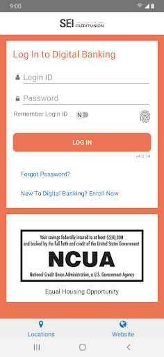 Android application SEICU Mobile Banking screenshort