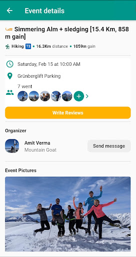 Android application Hiking Buddies screenshort