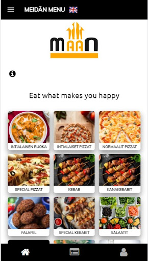 Android application Ravintola Maan screenshort