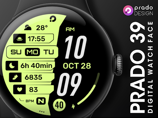 PRADO 39 Digital Watch Face screenshot 6