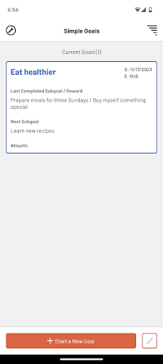 Android application Simple Goals screenshort