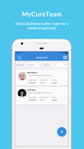 Android application MyCureTeam screenshort