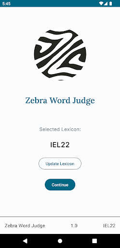 Android application Zebra Word Judge screenshort
