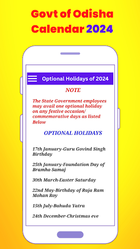 Govt of Odisha Calendar 2024 Screen 2
