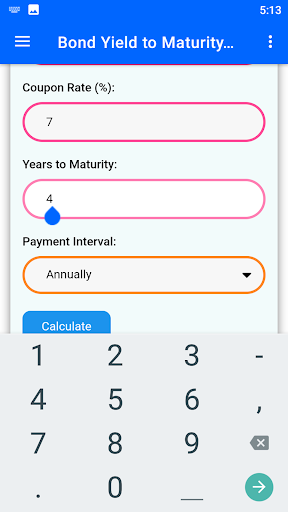 Yield to Maturity Calculator Screen 2