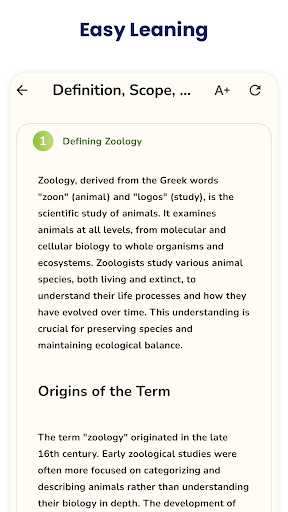 Zoology Quick Notes Screen 2