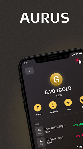 Android application Aurus – Precious Metals & DeFi screenshort