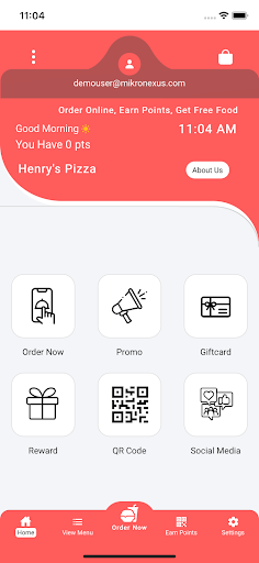 Android application Henrys Pizza screenshort